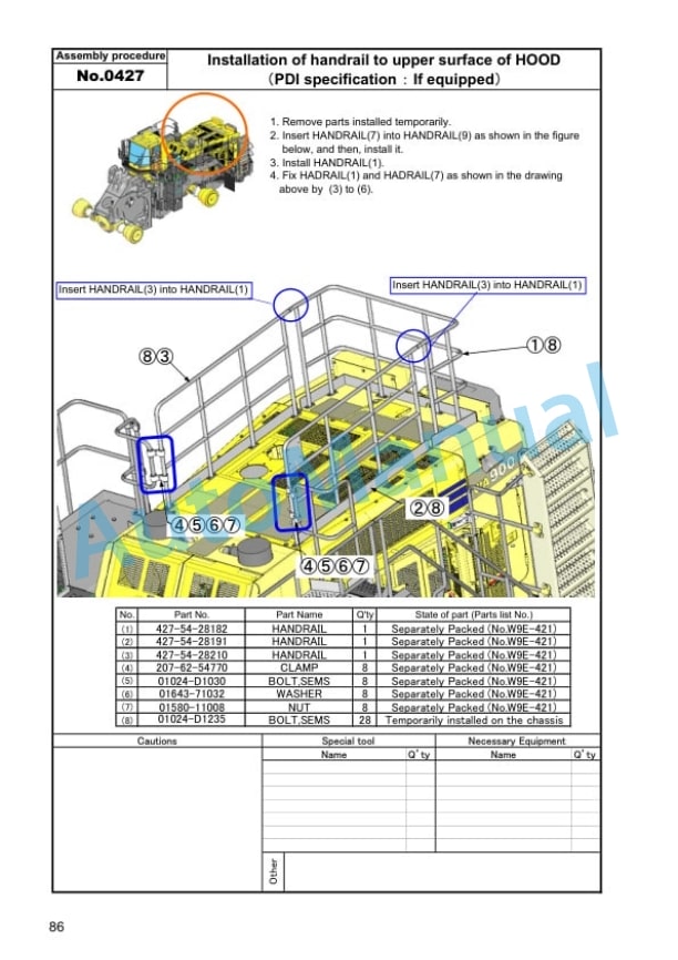 Komatsu WA800-3E0, WA900-3E0 Wheel Loader Field Assembly Instruction GEN00056-10 4 Komatsu WA800-3E0, WA900-3E0 Wheel Loader Field Assembly Instruction GEN00056-10 - Image 4