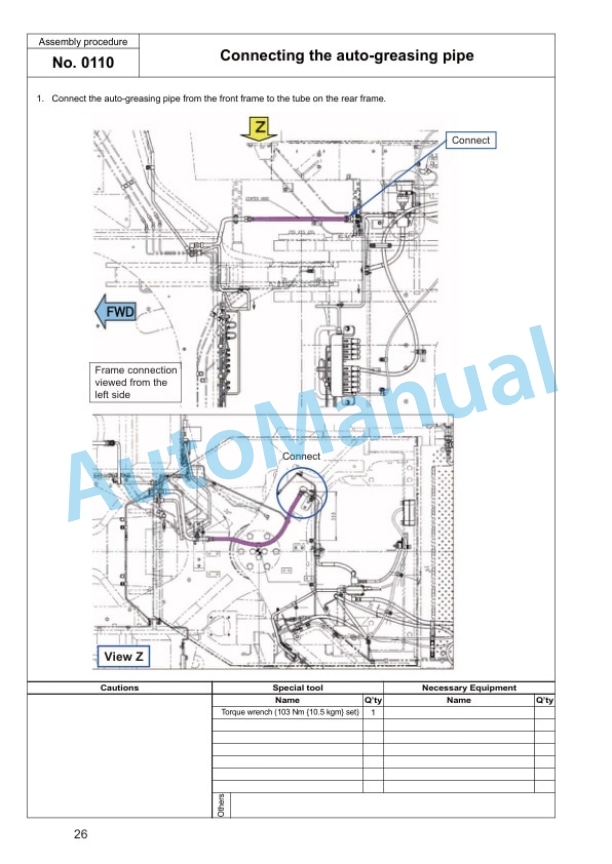 Alternative view of Komatsu WA800-3E0, WA900-3E0 Wheel Loader Field Assembly Instruction GEN00056-15