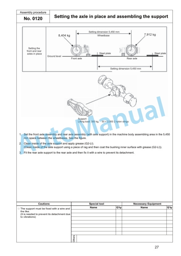 Alternative view of Komatsu WA800-3E0, WA900-3E0 Wheel Loader Field Assembly Manual GEN00056-17