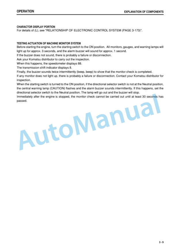 Alternative view of Komatsu WA800-3E0, WA900-3E0 Wheel Loader Operation and Maintenance Manual TEN00162-03