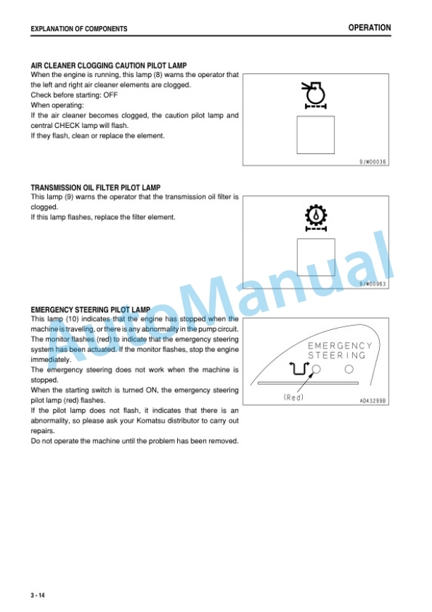 Alternative view of Komatsu WA800-3E0, WA900-3E0 Wheel Loader Operation and Maintenance Manual TEN00463-03