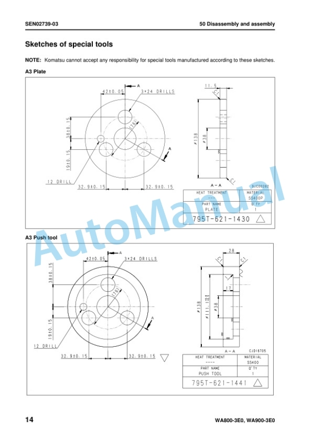 Komatsu WA800-3E0, WA900-3E0 Wheel Loader Shop Manual SEN02034-18 5 Komatsu WA800-3E0, WA900-3E0 Wheel Loader Shop Manual SEN02034-18 - Image 5