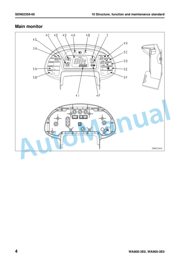 Alternative view of Komatsu WA800-3E0, WA900-3E0 Wheel Loader Shop Manual SEN02034-20