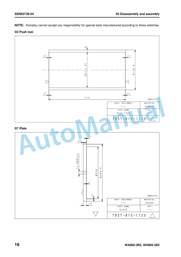 Komatsu WA800-3E0, WA900-3E0 Wheel Loader Shop Manual SEN02034-20 5 Komatsu WA800-3E0, WA900-3E0 Wheel Loader Shop Manual SEN02034-20 - Image 5