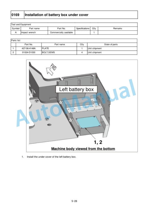 Alternative view of Komatsu WA800-8, WA900-8 Wheel Loader Field Assembly Instruction GEN00211-03
