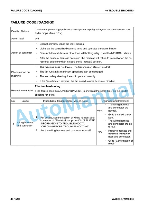 Komatsu WA800-8, WA900-8 Wheel Loader Shop Manual SEN06799-11 3 Komatsu WA800-8, WA900-8 Wheel Loader Shop Manual SEN06799-11 - Image 3