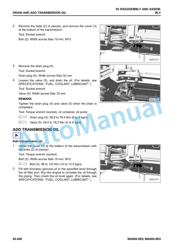 Komatsu WA800-8E0, WA900-8E0 Wheel Loader Shop Manual SEN06751-05 5 Komatsu WA800-8E0, WA900-8E0 Wheel Loader Shop Manual SEN06751-05 - Image 5