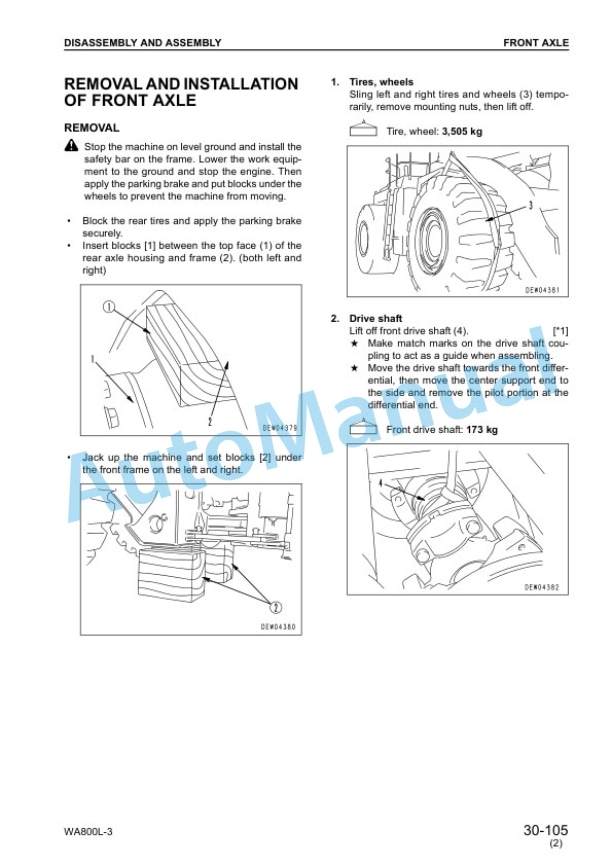 Komatsu WA800L-3 Avance Wheel Loader Shop Manual SEBM035603 5 Komatsu WA800L-3 Avance Wheel Loader Shop Manual SEBM035603 - Image 5