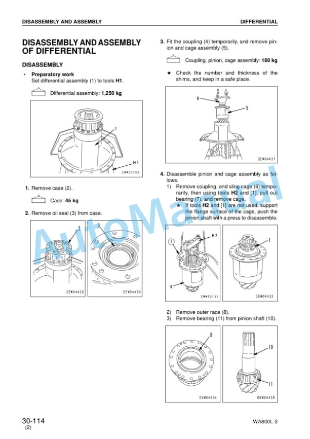 Komatsu WA800L-3 Avance Wheel Loader Shop Manual SEBM035605 5 Komatsu WA800L-3 Avance Wheel Loader Shop Manual SEBM035605 - Image 5