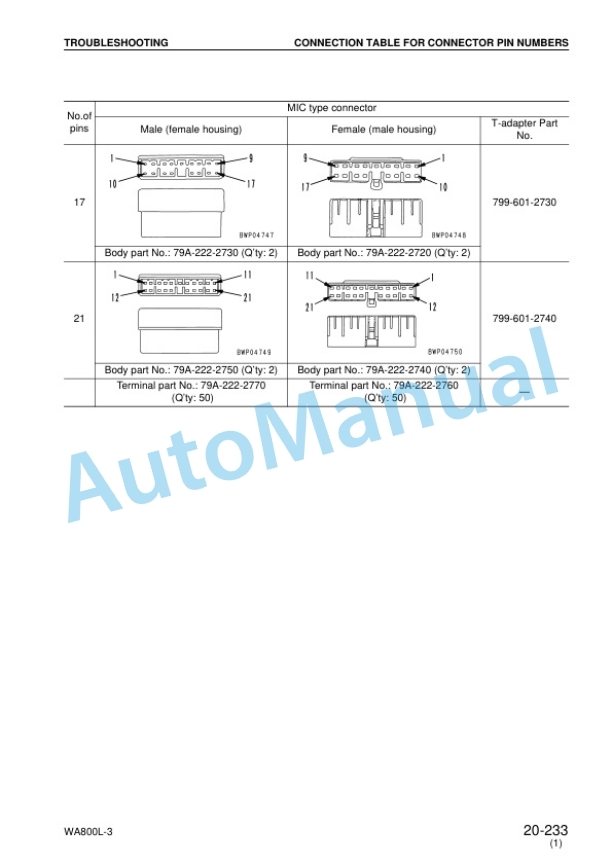 Komatsu WA800L-3 Wheel Loader Shop Manual SEBM035607 3 Komatsu WA800L-3 Wheel Loader Shop Manual SEBM035607 - Image 3