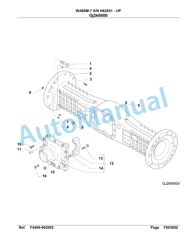 Komatsu WA80M-7 Parts Manual WA00002H 2 Komatsu WA80M-7 Parts Manual WA00002H-2