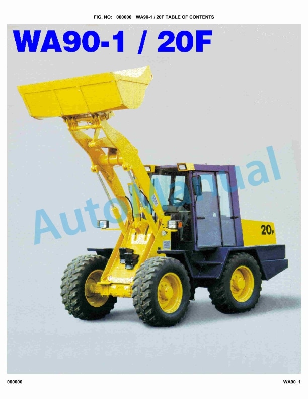Komatsu WA90-1, WA90-20F Parts Manual 1 Komatsu WA90-1, WA90-20F Parts Manual