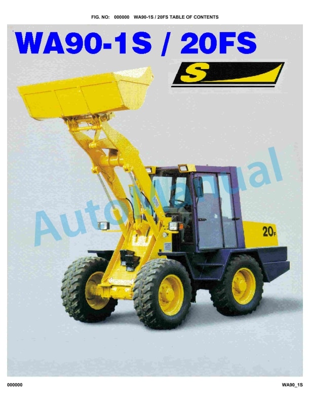 Komatsu WA90-1S, WA90-20FS Parts Manual 1 Komatsu WA90-1S, WA90-20FS Parts Manual
