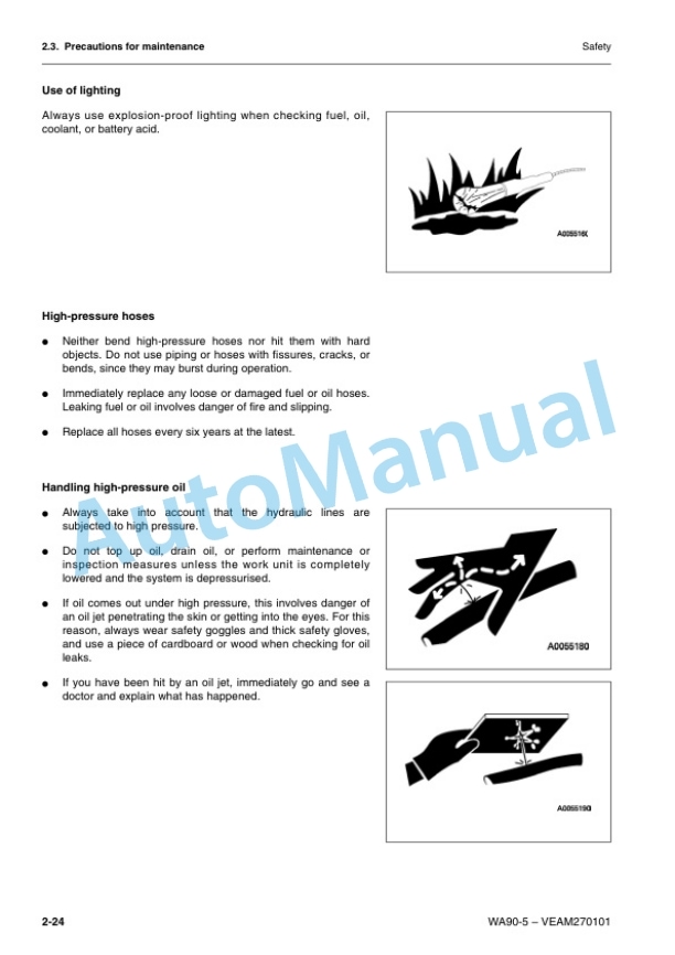 Alternative view of Komatsu WA90-5 Wheel Loader Operation and Maintenance Manual VEAM270101