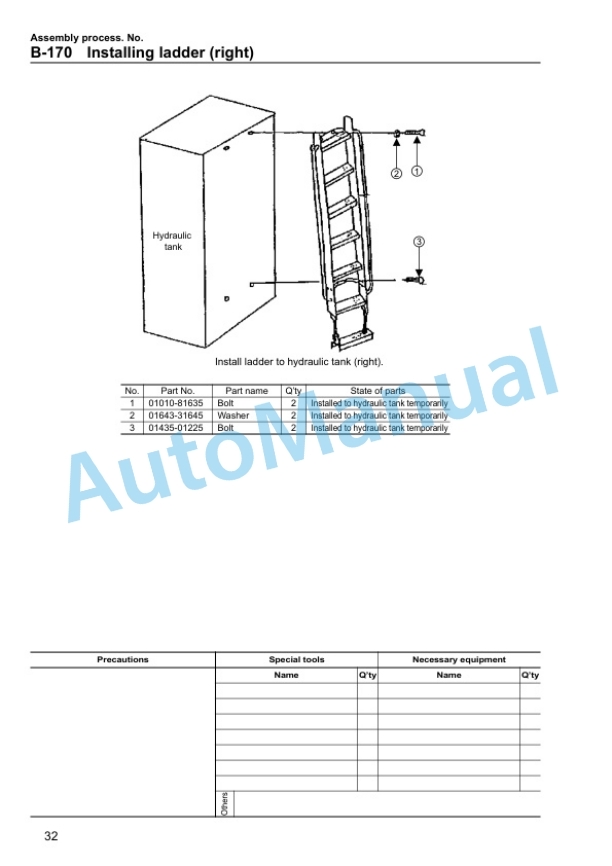 Komatsu WA900-3 Wheel Loader Field Assembly Instruction GEN00019-01 3 Komatsu WA900-3 Wheel Loader Field Assembly Instruction GEN00019-01 - Image 3