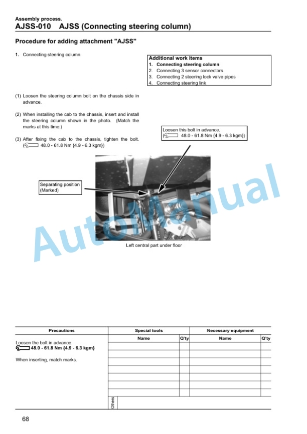 Komatsu WA900-3 Wheel Loader Field Assembly Instruction GEN00019-01 5 Komatsu WA900-3 Wheel Loader Field Assembly Instruction GEN00019-01 - Image 5