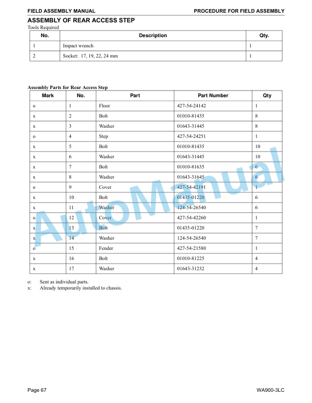 Komatsu WA900-3LC Wheel Loader Field Assembly Instruction CEAW000200 4 Komatsu WA900-3LC Wheel Loader Field Assembly Instruction CEAW000200 - Image 4