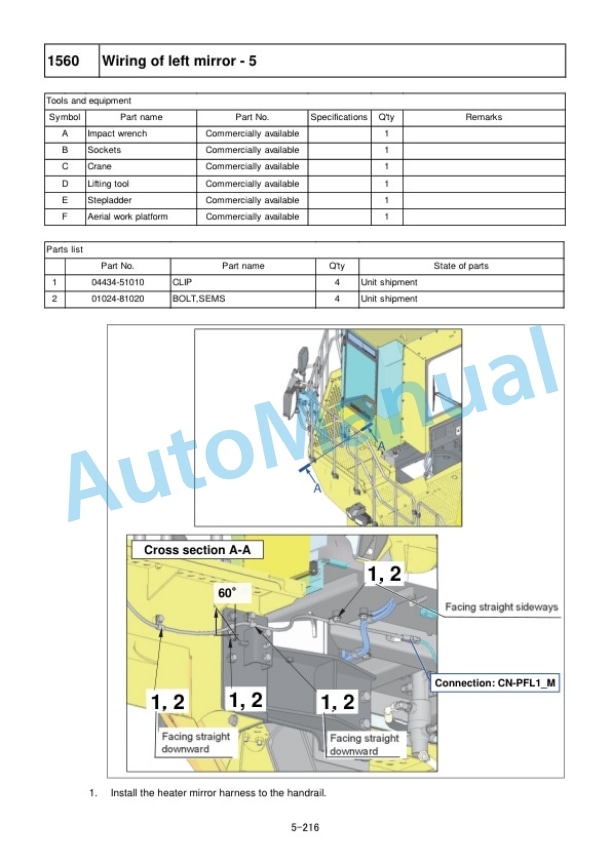 Komatsu WA900-8R Wheel Loader Field Assembly Instruction GEN00206-01 5 Komatsu WA900-8R Wheel Loader Field Assembly Instruction GEN00206-01 - Image 5