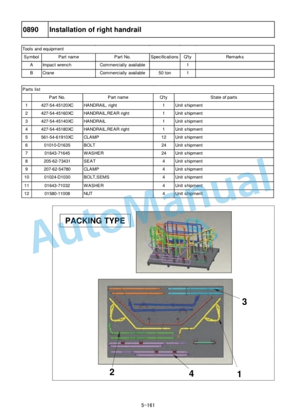 Komatsu WA900-8R Wheel Loader Field Assembly Manual GEN00206-05 4 Komatsu WA900-8R Wheel Loader Field Assembly Manual GEN00206-05 - Image 4