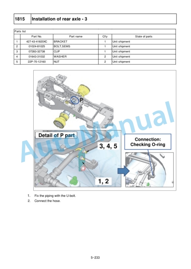 Komatsu WA900-8R Wheel Loader Field Assembly Manual GEN00206-05 5 Komatsu WA900-8R Wheel Loader Field Assembly Manual GEN00206-05 - Image 5