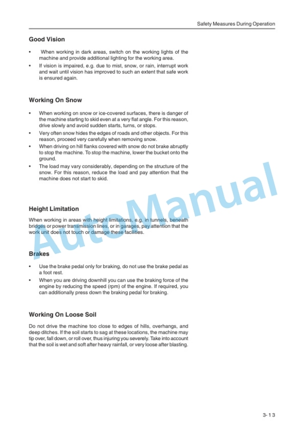 Alternative view of Komatsu WA95-3 Wheel Loader Operation and Maintenance Manual VEAM980500