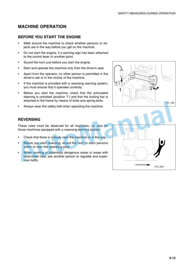 Alternative view of Komatsu WA95-3 Wheel Loader Operation and Maintenance Manual VEAM980600