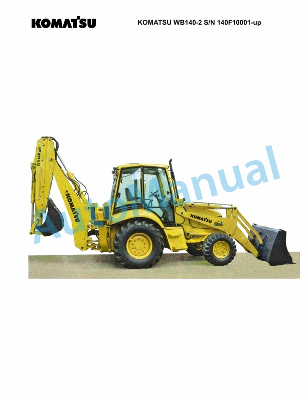 Komatsu WB140-2 Backhoe Loader Parts Manual 140F10001-UP