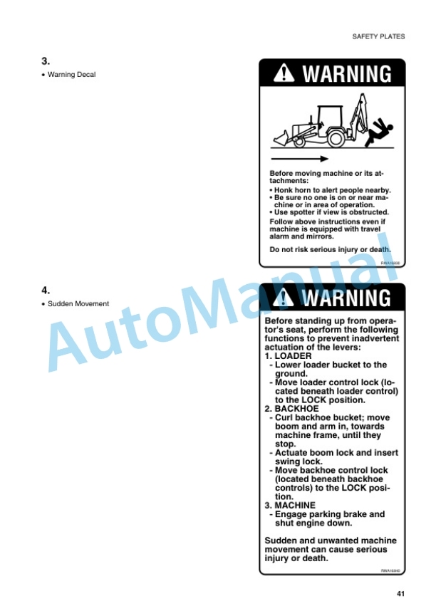 Alternative view of Komatsu WB140-2, WB150-2 Backhoe Loader Operation and Maintenance Manual WEAM000904
