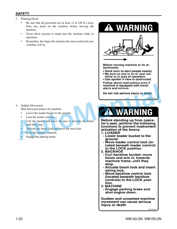 Alternative view of Komatsu WB140-2N, WB150-2N Backhoe Loader Operation and Maintenance Manual CEAM009402