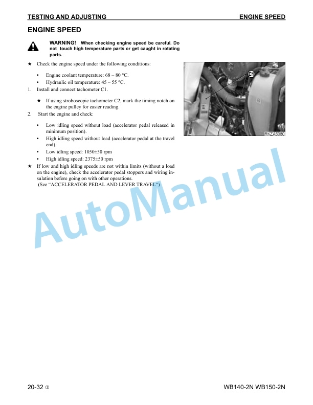 Komatsu WB140-2N, WB150-2N Backhoe Loader Shop Manual CEBM009802 3 Komatsu WB140-2N, WB150-2N Backhoe Loader Shop Manual CEBM009802 - Image 3