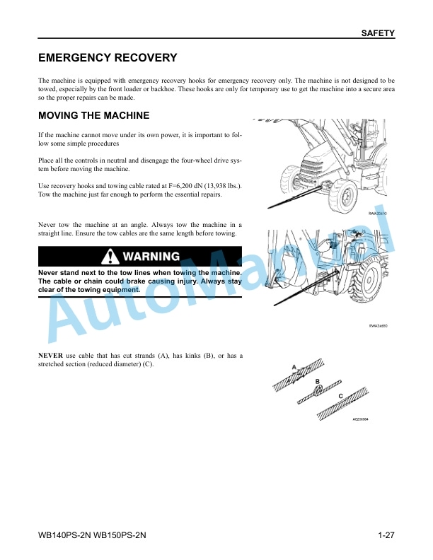 Alternative view of Komatsu WB140PS-2N, WB150PS-2N Backhoe Loader Operation and Maintenance Manual CEAM010800