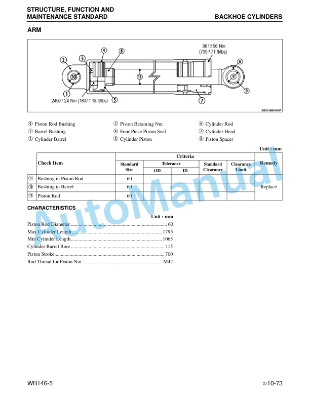 Alternative view of Komatsu WB146-5 Backhoe Loader Shop Manual CEBM016502