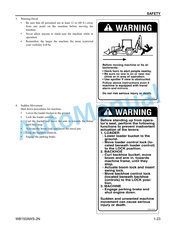 Alternative view of Komatsu WB150AWS-2N Backhoe Loader Operation and Maintenance Manual CEAM010900