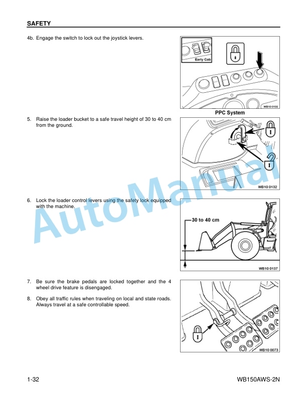 Alternative view of Komatsu WB150AWS-2N Backhoe Loader Operation and Maintenance Manual CEAM013002