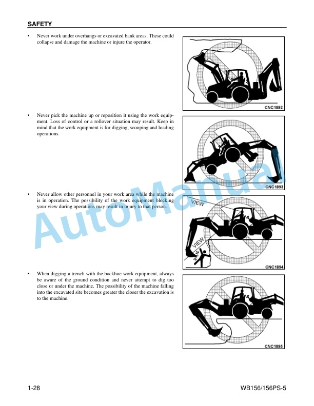 Alternative view of Komatsu WB156-5, WB156PS-5 Backhoe Loader Operation and Maintenance Manual CEAM016705