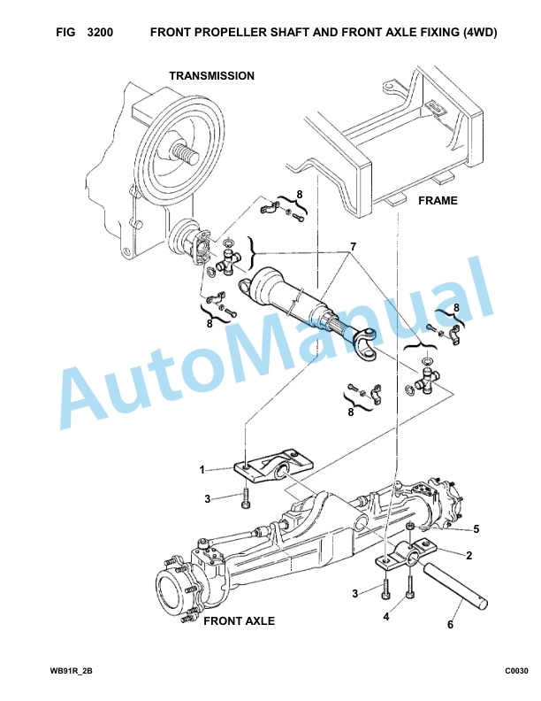 Komatsu WB91R-2 Backhoe Loader Parts Manual 91F20127-up-2