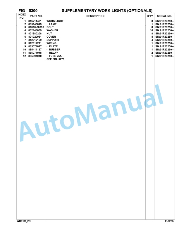 Komatsu WB91R-2 Backhoe Loader Parts Manual 91F20250-up 3 Komatsu WB91R-2 Backhoe Loader Parts Manual 91F20250-up-3