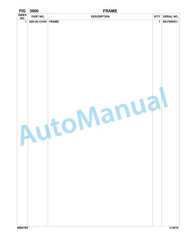 Komatsu WB91R-5 Backhoe Loader Parts Manual F00003-up 2 Komatsu WB91R-5 Backhoe Loader Parts Manual F00003-up-2