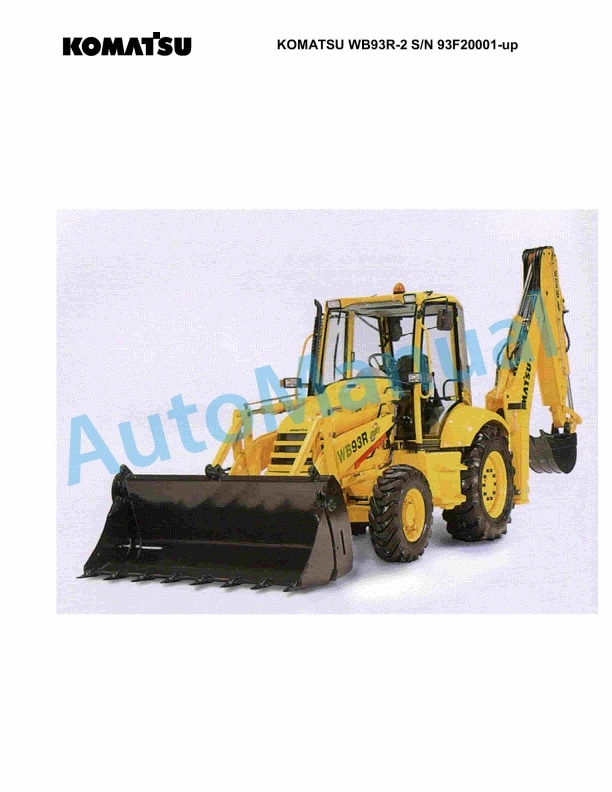 Komatsu WB93R-2 Backhoe Loader Parts Manual 93F20001-up