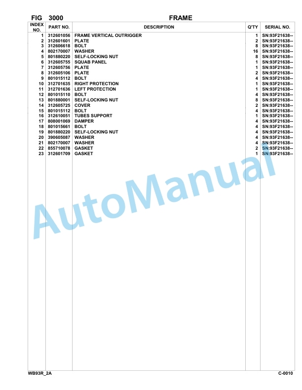 Komatsu WB93R-2 Backhoe Loader Parts Manual 93F21638-up 2 Komatsu WB93R-2 Backhoe Loader Parts Manual 93F21638-up-2