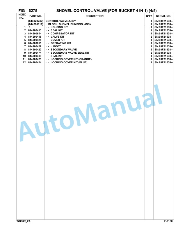 Komatsu WB93R-2 Backhoe Loader Parts Manual 93F21638-up 4 Komatsu WB93R-2 Backhoe Loader Parts Manual 93F21638-up-4