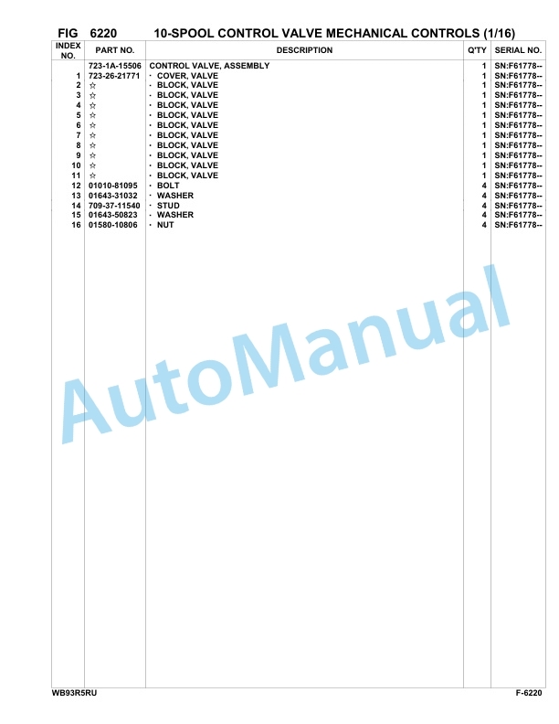 Komatsu WB93R-5E0 Backhoe Loader Parts Manual - F61778 - F61782 - F61801 - F61802 4 Komatsu WB93R-5E0 Backhoe Loader Parts Manual - F61778 - F61782 - F61801 - F61802-4