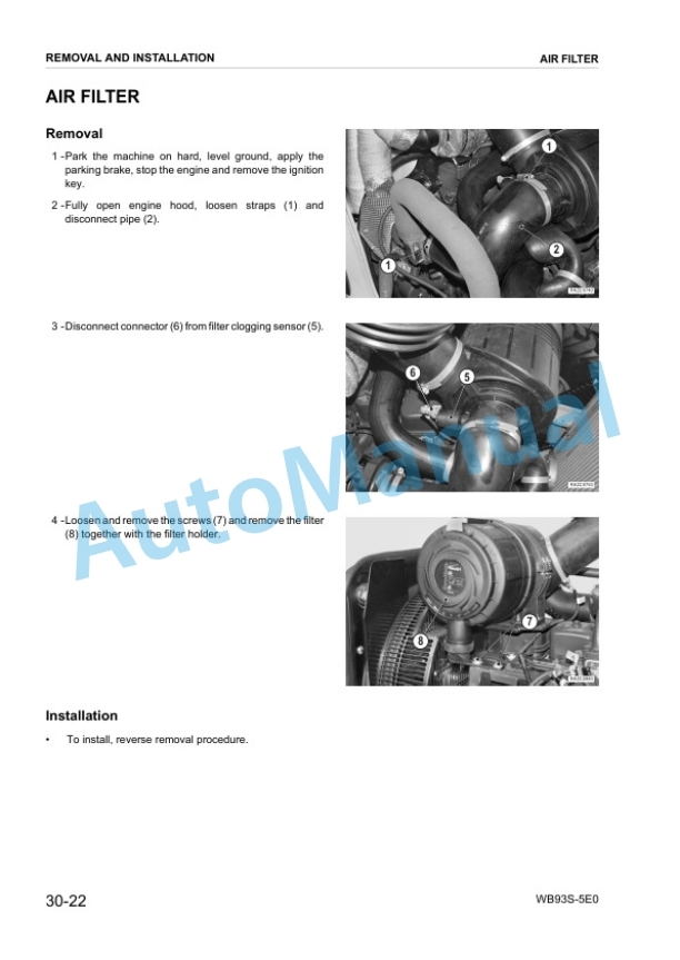 Komatsu WB93S-5E0 Backhoe Loader Shop Manual WEBM008301 3 Komatsu WB93S-5E0 Backhoe Loader Shop Manual WEBM008301 - Image 3