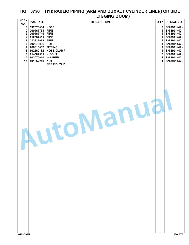Komatsu WB95R-1, WB97R-1 Backhoe Loader Parts Manual 8901442-UP 5 Komatsu WB95R-1, WB97R-1 Backhoe Loader Parts Manual 8901442-UP-5
