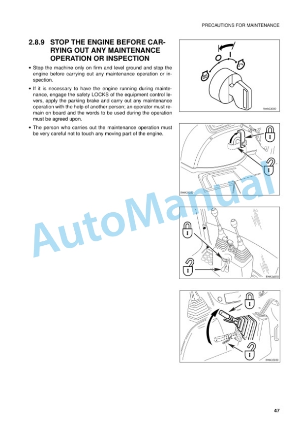 Alternative view of Komatsu WB97R-2 Avance Backhoe Loader Operation and Maintenance Manual WEAM000604