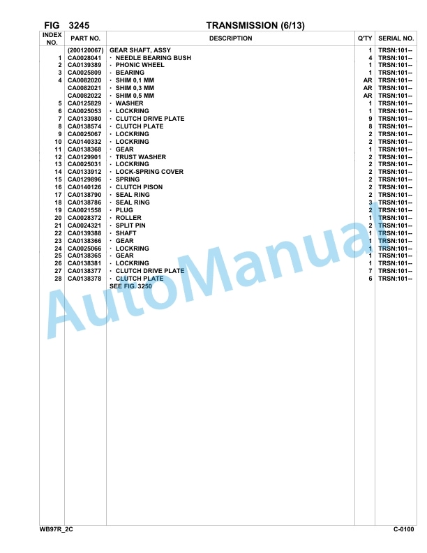 Komatsu WB97R-2B Backhoe Loader Parts Manual 97F20887-up 2 Komatsu WB97R-2B Backhoe Loader Parts Manual 97F20887-up-2