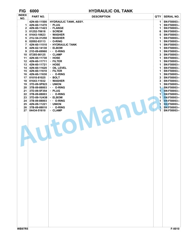 Komatsu WB97R-5 Backhoe Loader Parts Manual F50003-up 3 Komatsu WB97R-5 Backhoe Loader Parts Manual F50003-up-3