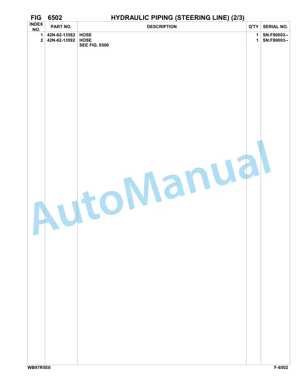 Komatsu WB97R-5E0 Backhoe Loader Parts Manual F80003-UP 4 Komatsu WB97R-5E0 Backhoe Loader Parts Manual F80003-UP-4