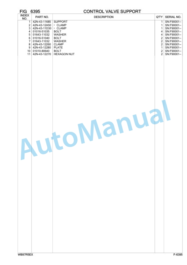 Komatsu WB97R-5E0 Backhoe Loader Parts Manual F90001 4 Komatsu WB97R-5E0 Backhoe Loader Parts Manual F90001-4
