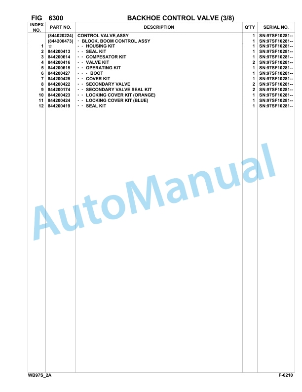 Komatsu WB97S-2 Backhoe Loader Parts Manual 97SF10281-up 4 Komatsu WB97S-2 Backhoe Loader Parts Manual 97SF10281-up-4